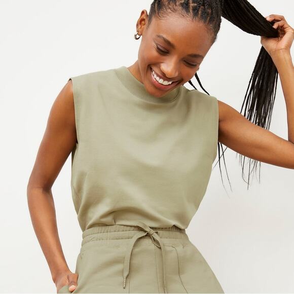 M.M. Lafleur NWT The Toni Top - Light French Terry Tank Top Laurel Green Size XS - Picture 2 of 11